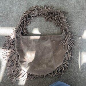 Michael Kors Brown Suede Fringe Hobo Bag